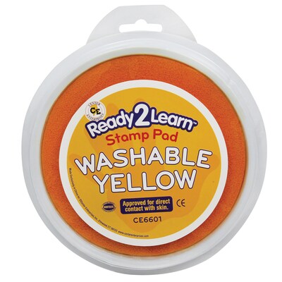 Ready2Learn Jumbo Circular Washable Stamp Pad, 6 Inch, Yellow (CE-6601)
