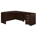 Bush Business Furniture Westfield Right Handed L Shaped Desk with Mobile File Cabinet, Mocha Cherry