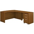 Bush Business Furniture Westfield Right Handed L Shaped Desk with Mobile File Cabinet, Warm Oak, Installed (SRC007WORSUFA)