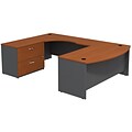 Bush Business Furniture Westfield Bow Front Left Handed U Shaped Desk with Lateral File Cabinet, Auburn Maple (SRC019AULSU)