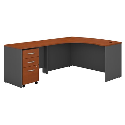 Bush Business Furniture Westfield Left Handed L Shaped Desk with Mobile File Cabinet, Auburn Maple, Installed (SRC007AULSUFA)