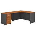 Bush Business Furniture Westfield Left Handed L Shaped Desk with Mobile File Cabinet, Natural Cherry, Installed (SRC007NCLSUFA)