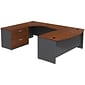 Bush Business Furniture Westfield Bow Front Left Handed U Shaped Desk with Lateral File Cabinet, Hansen Cherry (SRC019HCLSU)