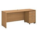 Bush Business Furniture Westfield 72W x 24D Office Desk with Mobile File Cabinet, Light Oak (SRC026LOSU)