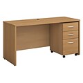 Bush Business Furniture Westfield 60W x 24D Office Desk with Mobile File Cabinet, Light Oak (SRC025LOSU)