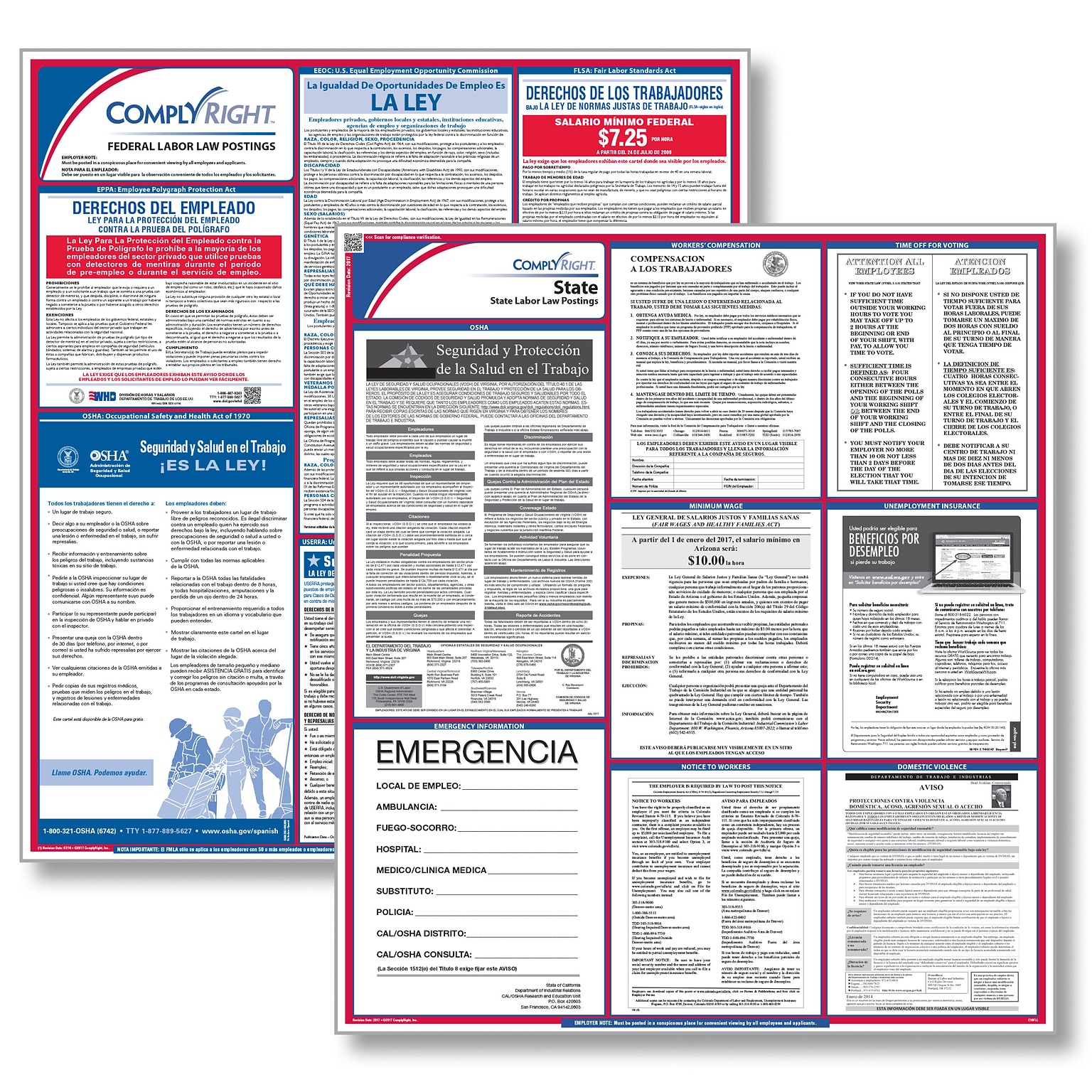 ComplyRight™ All-Inclusive Federal and State Labor Law Poster Set, Louisiana, Spanish (E50LAS)
