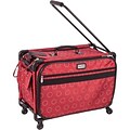 TUTTO Machine on Wheels Case, 23x15x12, Red with Dotted Circles