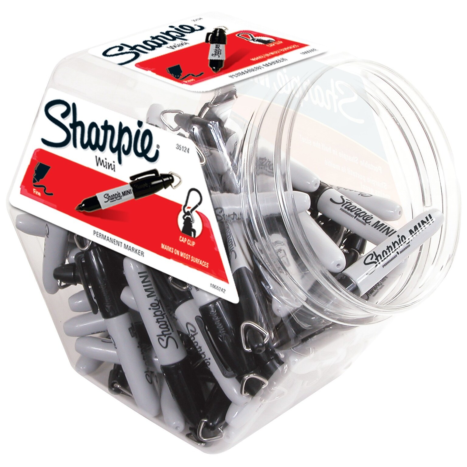 Sharpie Mini Permanent Marker, Fine Tip, Black, 72/Pack (35124)