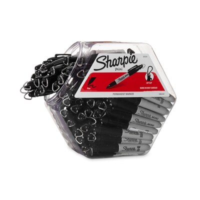 Sharpie Fine Tip Permanent Marker, Canister, Black, 36/Pack