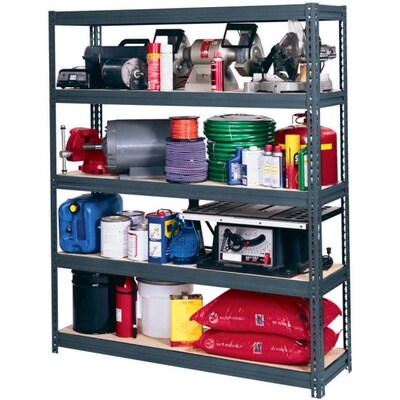 Edsal® 16 Gauge Wide Span Boltless Shelving, 5 Shelves, Gray, 72H x 60W x 18D