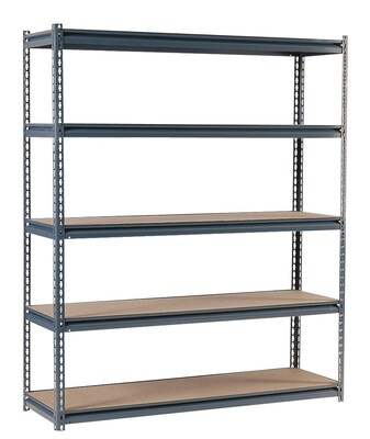 Edsal® 16 Gauge Wide Span Boltless Shelving, 5 Shelves, Gray, 72H x 60W x 24D