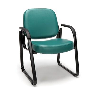 OFM Guest and Reception Chair with Arms, Anti-Microbial/Anti-Bacterial Vinyl, Teal (403-VAM-602)