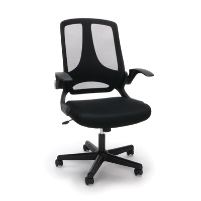 Essentials by OFM Mesh Upholstered Flip-Arm Task Chair, Black (ESS-3045)