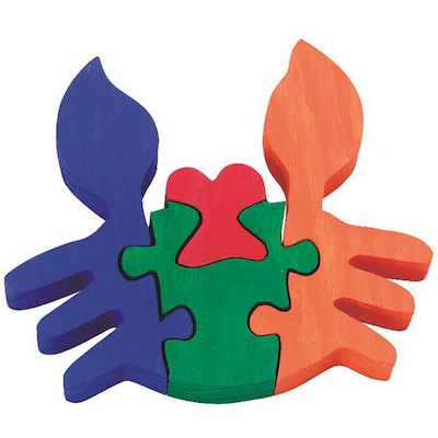 S&S Worldwide Wooden Crab Puzzle Craft Kit, 12/Pack