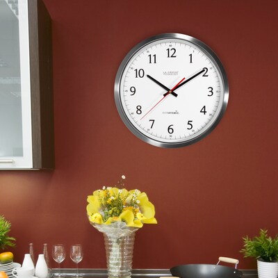 La Crosse Technology 14 Inch UltrAtomic Analog Stainless Steel Wall Clock (404-1235UA-SS)