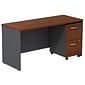 Bush Business Furniture Westfield 60"W Credenza Desk w/ 2 Drawer Mobile Pedestal, Hansen Cherry (SRC029HCSU)