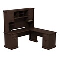 Bush Business Furniture Syndicate 72W x 72D L-Desk with Hutch, Mocha Cherry