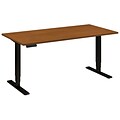Bush Business Furniture Move 80 Series 60W x 30D Height Adjustable Standing Desk, Natural Cherry, Installed (HAT6030NCBKFA)