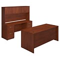 Bush Business Furniture Westfield Elite 72W x 30D Desk with Credenza and Storage, Hansen Cherry (SRE219HCSU)