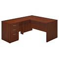 Bush Business Furniture Westfield Elite 60W x 30D L Shaped Desk with 3 Drawer Pedestal, Hansen Cherry, Installed (SRE206HCSUFA)