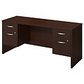 Bush Business Furniture Westfield Elite 66W x 24D Desk with Two 3/4 Pedestals, Mocha Cherry (SRE179MRSU)