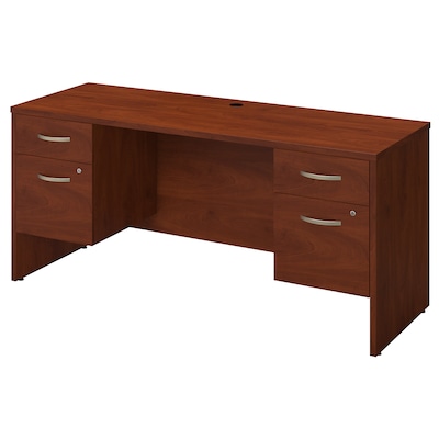 Bush Business Furniture Westfield Elite 66W x 24D Desk with Two 3/4 Pedestals, Hansen Cherry (SRE179HCSU)