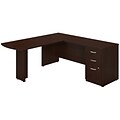 Bush Business Furniture Westfield Elite 72W L Shaped Desk with Return and Pedestal, Mocha Cherry, Installed (SRE138MRSUFA)