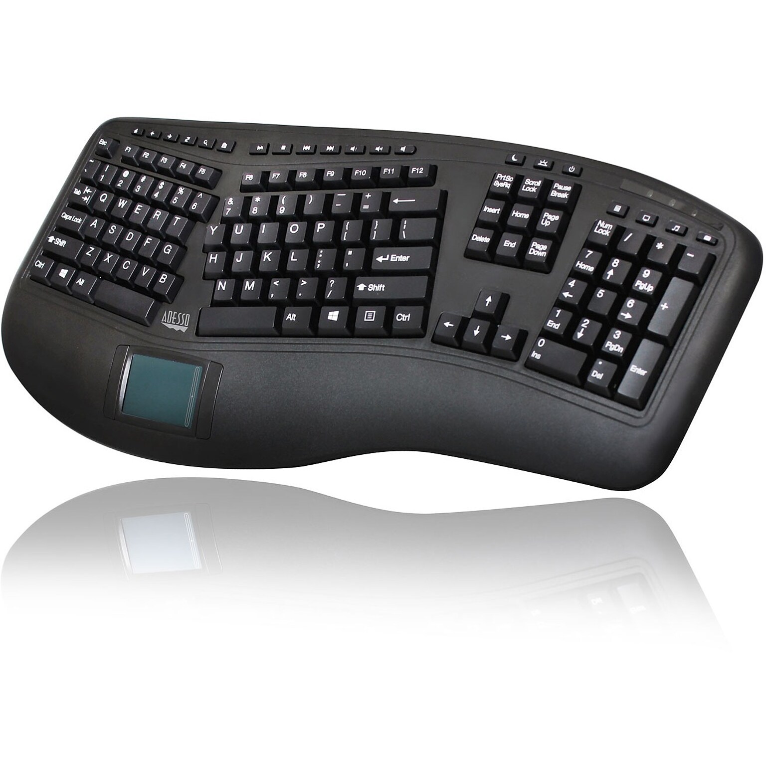 Adesso Tru-Form Wireless Keyboard, Black (WKB-4500UB)