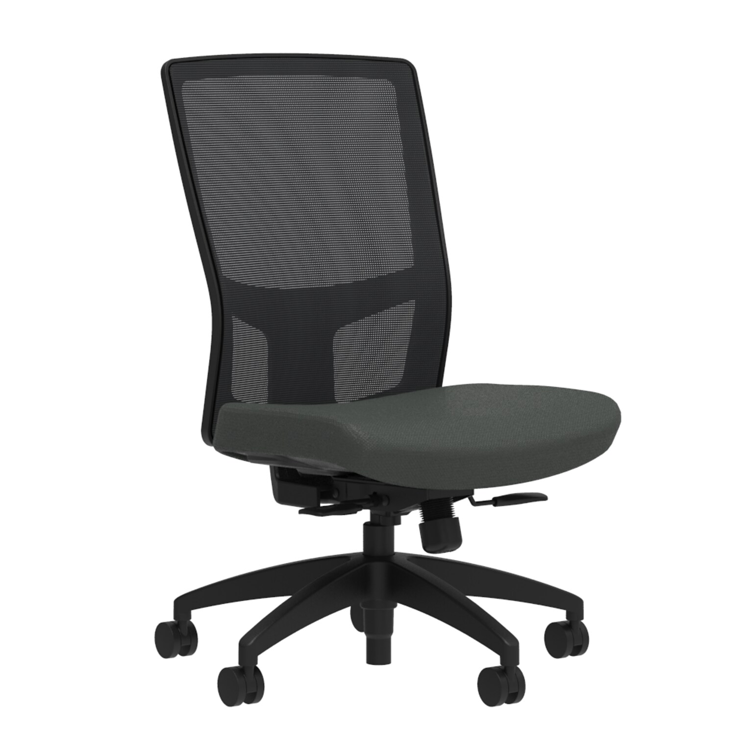 Workplace2.0™ Fabric Task Chair, Iron Ore, Integrated Lumbar, Synchro Seat Slide, Armless
