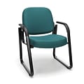 OFM Fabric Guest and Reception Chair with Arms and Extra Thick Cushion, Teal (403-802)