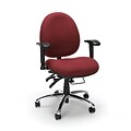 OFM 24 Hour Big and Tall Ergonomic Computer Swivel Task Chair with Arms, Fabric, Burgundy, (247-201)