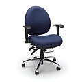 OFM 24 Hour Big and Tall Ergonomic Computer Swivel Task Chair with Arms, Fabric, Blue, (247-202)