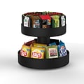 Mind Reader Supreme Lazy Susan 2-Tier Breakroom Snack Organizer, Black (SNACKCAR-BLK)