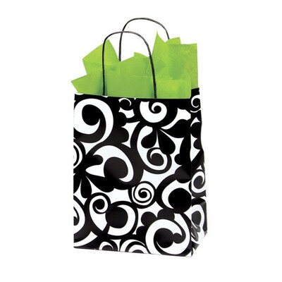 Shamrock Printed Paper Shopping Bag, 8 x 4 3/4 x 10 1/2 , Bold Scroll
