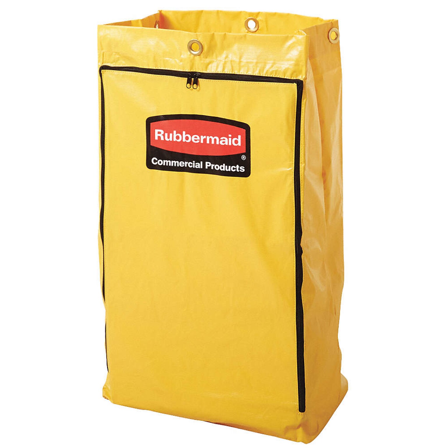 Rubbermaid Commercial Zippered Vinyl Cleaning Cart Bag, 24gal, 17-1/4W x 10-1/2D x 30-1/2H, Yellowd