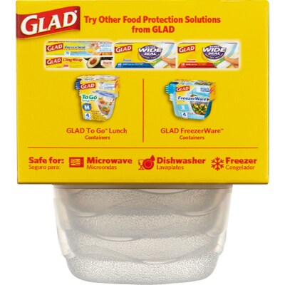 Glad® Mini Round Containers, 4 Oz., 8/Pack (70240)