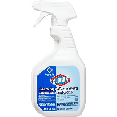 Clorox Commercial Solutions Disinfecting Bathroom Cleaner with Bleach -  30 Ounce Spray Bottle (16930)