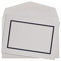 JAM Paper® Colorful Border Stationery Set, 104 Small Cards and 100 Envelopes, Navy Blue (2237719078)