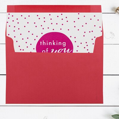 JAM Paper® A7 Invitation Envelopes, 5.25 x 7.25, Brite Hue Red Recycled, 250/box (15945H)