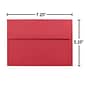 JAM Paper® A7 Invitation Envelopes, 5.25 x 7.25, Brite Hue Red Recycled, 250/box (15945H)