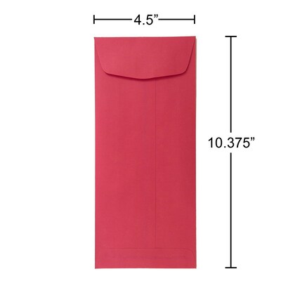 JAM Paper #11 Policy Business Commercial Envelope, 4.5 x 10.375, Red Recycled, Bulk 1000/Carton (9009B)
