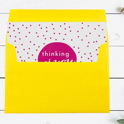 JAM Paper® A7 Colored Invitation Envelopes, 5.25 x 7.25, Yellow Recycled, Bulk 1000/Carton (96326B)