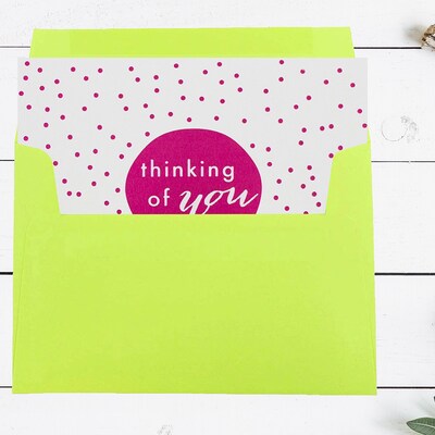 JAM Paper® A7 Colored Invitation Envelopes, 5.25 x 7.25, Ultra Lime Green, Bulk 1000/Carton (96151B)