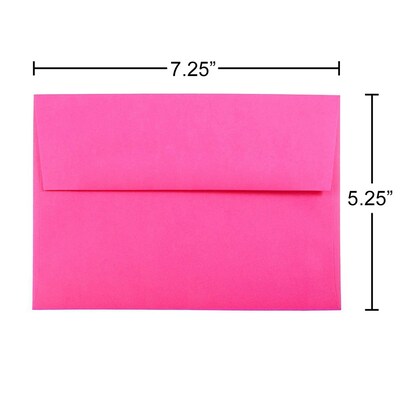 JAM Paper® A7 Colored Invitation Envelopes, 5.25 x 7.25, Ultra Fuchsia Pink, Bulk 1000/Carton (15916B)