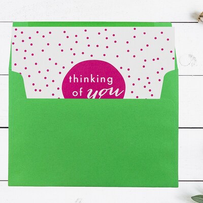 JAM Paper® A7 Colored Invitation Envelopes, 5.25 x 7.25, Green Recycled, Bulk 250/Box (95617H)