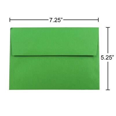 JAM Paper® A7 Colored Invitation Envelopes, 5.25 x 7.25, Green Recycled, Bulk 250/Box (95617H)