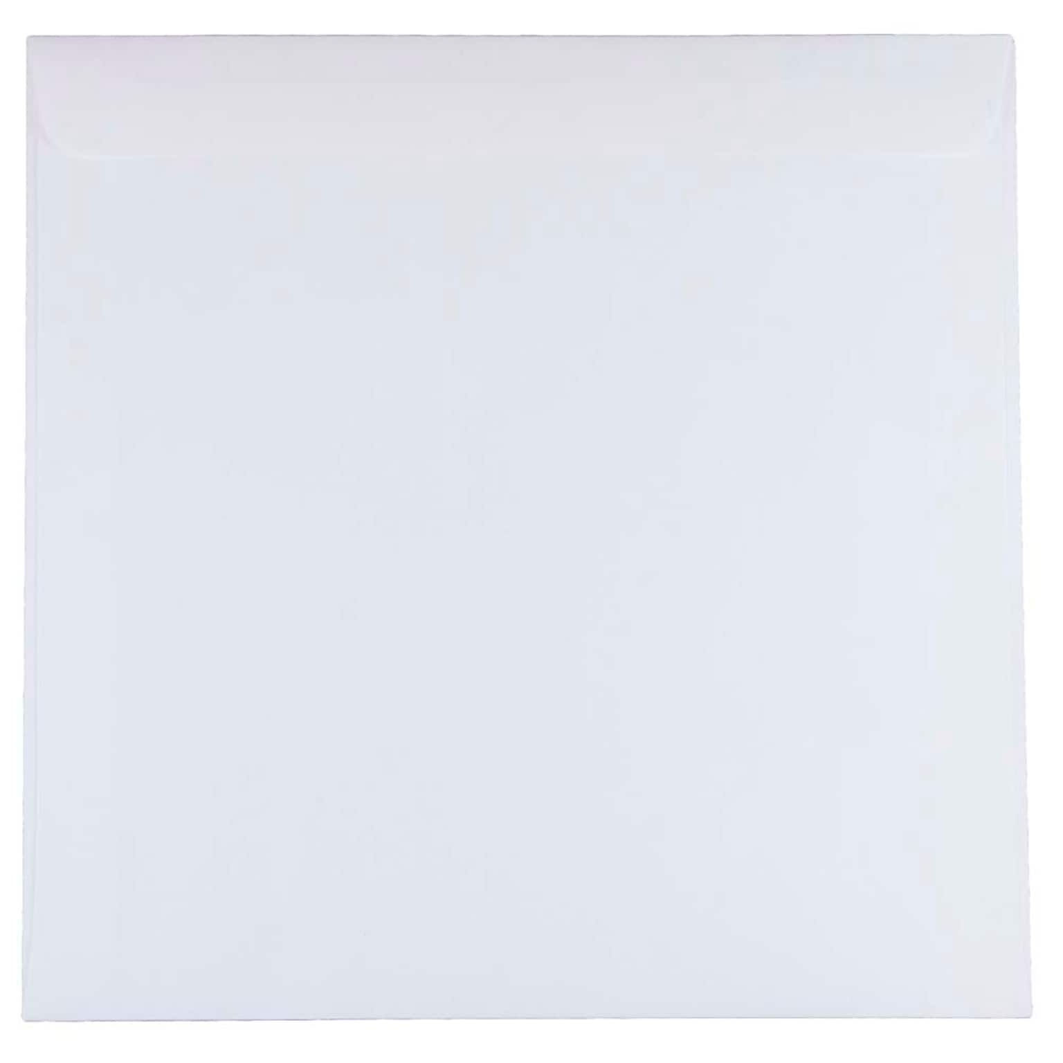 JAM Paper 9.5 x 9.5 Square Invitation Envelopes, White, 100/Pack (4233B)