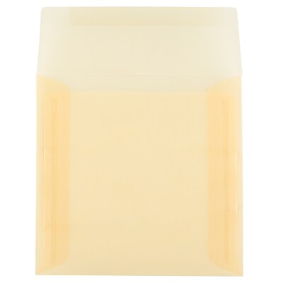 JAM Paper® 6" x 6" Square Envelopes, Spring Ochre Ivory Translucent Vellum, 1000/Carton (PACV510B)