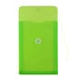 JAM Paper® Plastic Envelopes with Button and String Tie Closure, Open End, 6.25 x 9.25, Lime Green Poly, 12/pack (472B1LI)