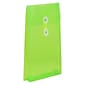 JAM Paper® Plastic Envelopes with Button and String Tie Closure, Open End, 6.25 x 9.25, Lime Green Poly, 12/pack (472B1LI)